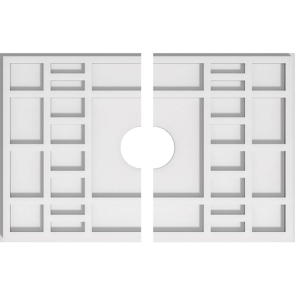 Ekena Millwork Beaux Architectural Grade PVC Ceiling Medallion, 20"W x 13 3/8"H x 3"ID x 7"C x 1"P, Two-Piece CMP20X13BX2-03000 - main